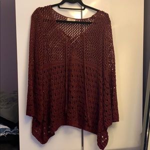 Open crochet sweater